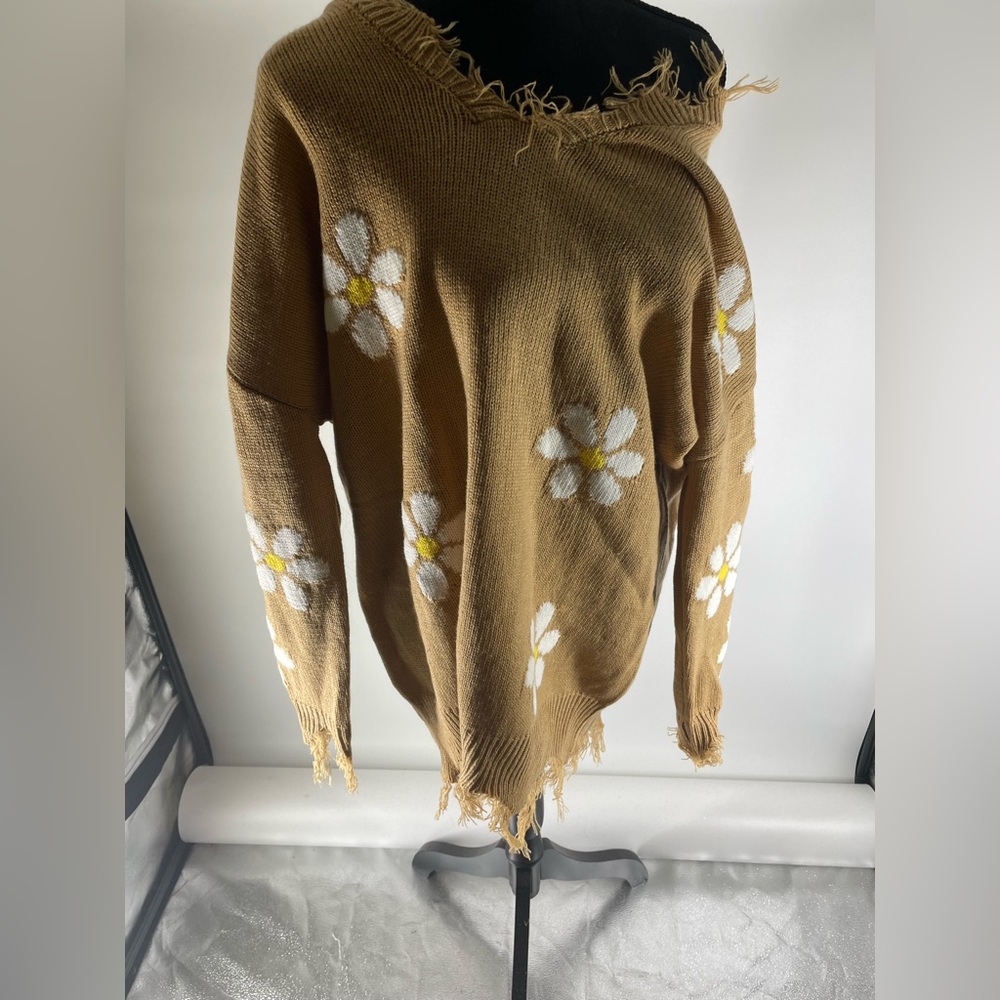 Sunflower off the shoulder sweater dress